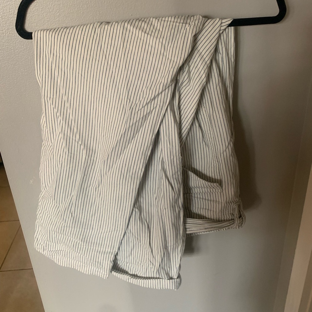 American eagle cream and light blue flowy pants